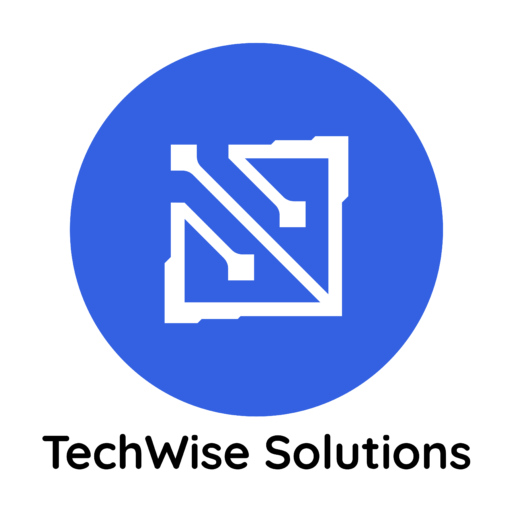 a blue circle with white logo